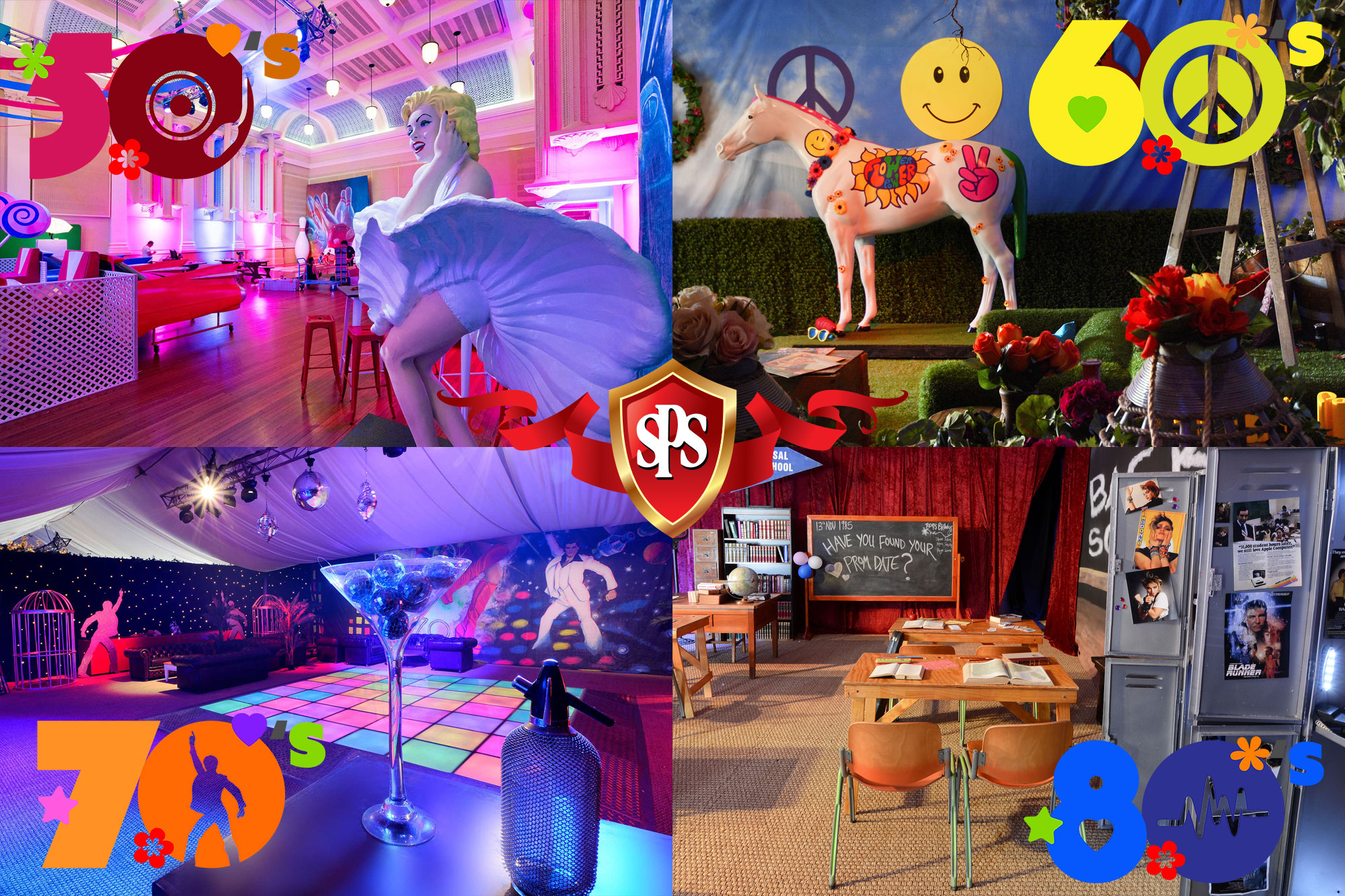 50s, 60s, 70s, 80s Prop Hire and Themes - Sydney Props Group