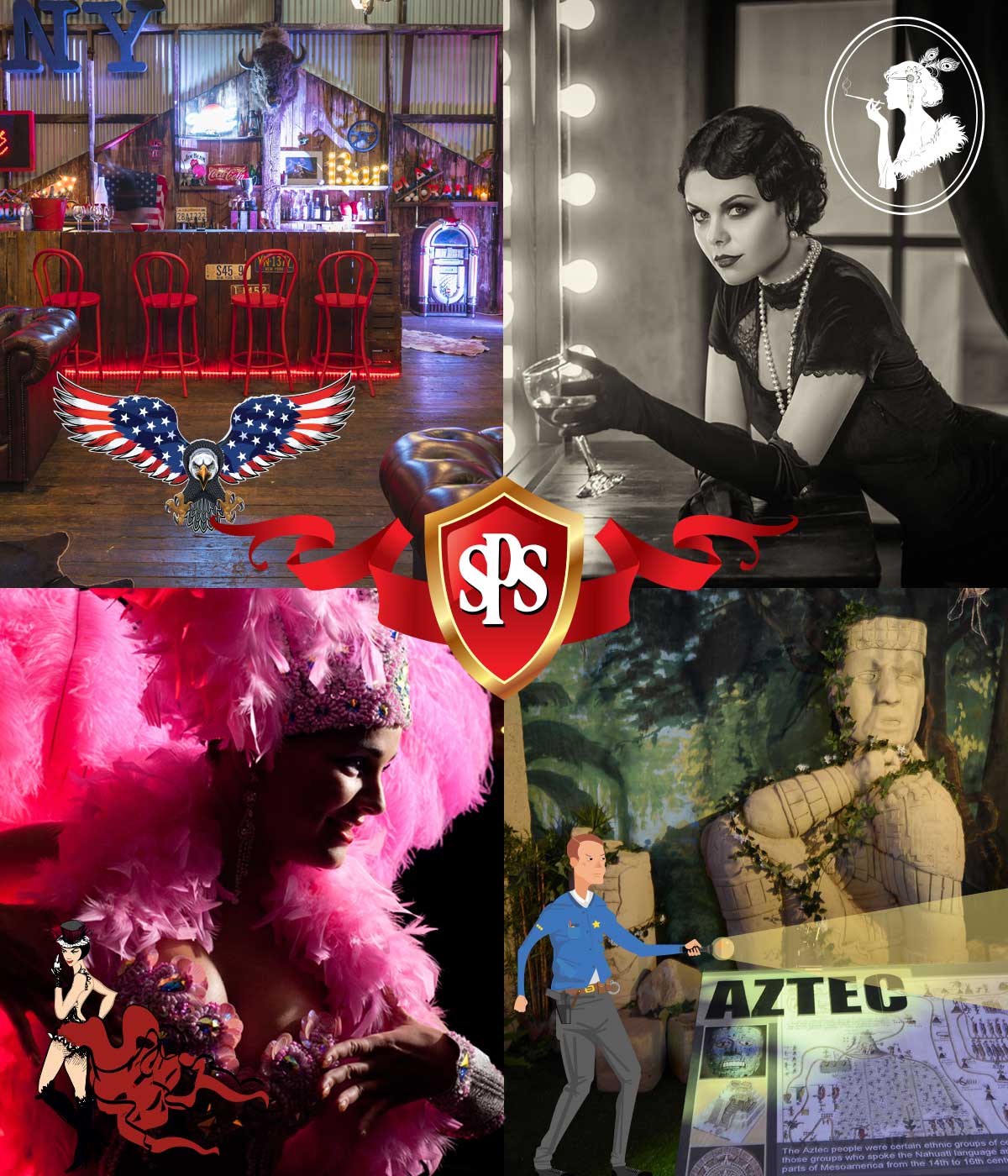 American Sports Bar - Cotton Club - Moulin Rouge - Museum Theme
