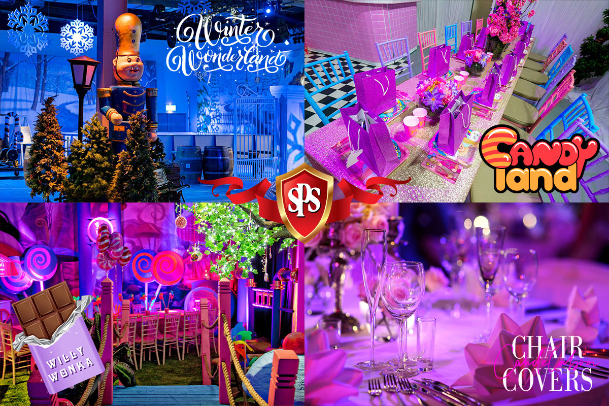 Winter Wonderland, Candyland, Willy Wonka themes